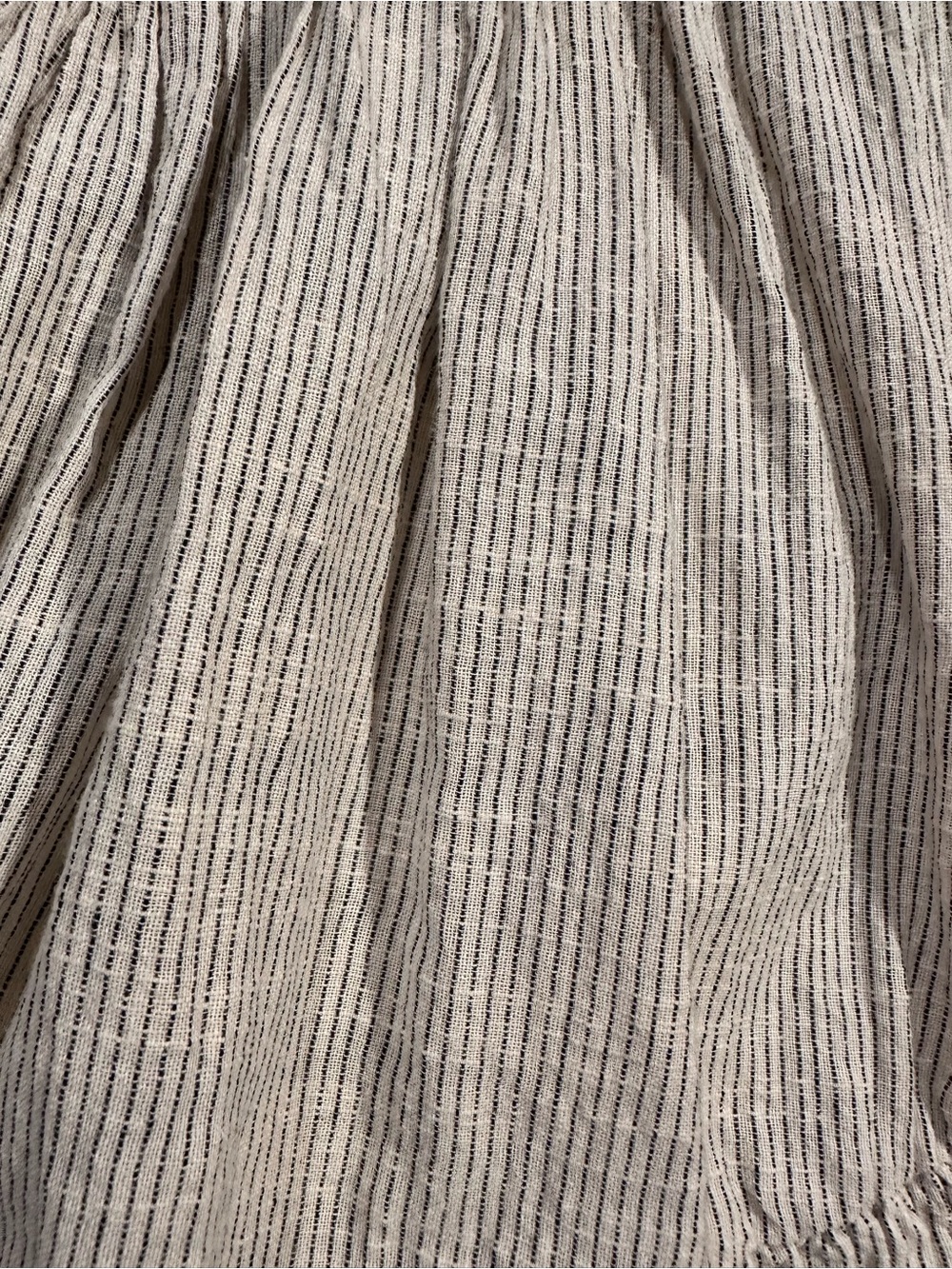 Roolee Cotton Cream with stripes and leaf Print Tiered Peasant Blouse size M - Picture 7 of 11